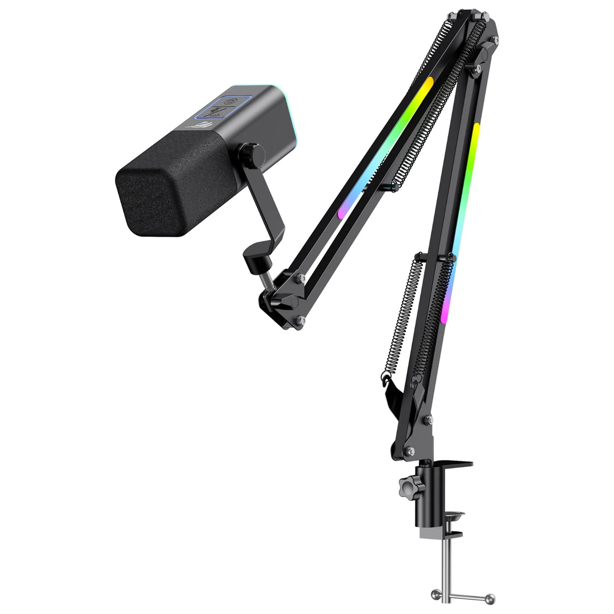 Havit Gamenote GK71 Pro RGB Yayıncı Mikrofonu, 24-Bit, 192kHz, XLR & Type-C, Stantlı