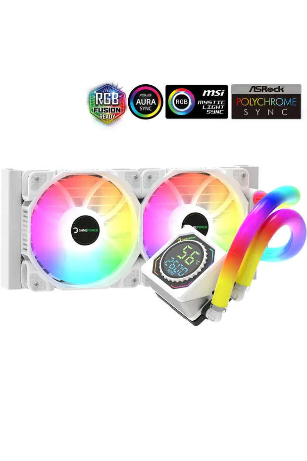 GAMEPOWER BEYAZ SKADI 240 SQUARE ARGB (RGB HORTUM)