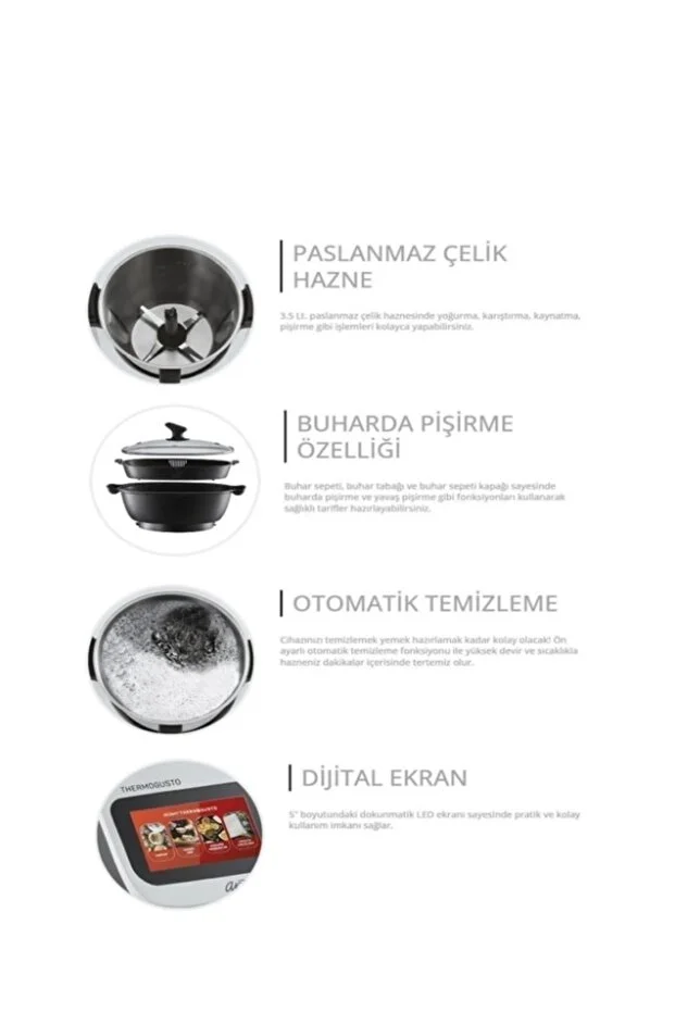 ARZUM THERMOGUSTO ÇOK FONKSİYONLU AKILLI MUTFAK ROBOTU AR1181 - 4