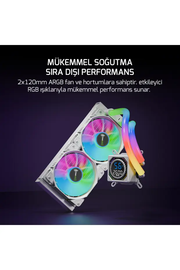 GAMEPOWER BEYAZ SKADI 240 SQUARE ARGB (RGB HORTUM) - 7