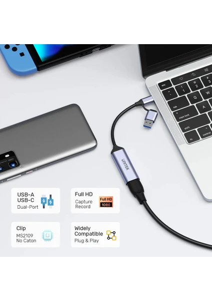 Unitek 4K Video Capture Card HDMI To USB-C/A (V1167A) - 2