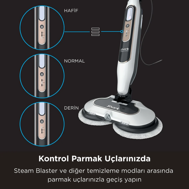 Shark Steam & Scrub Blaster Buhar Atımı Özellikli Otomatik Buharlı Paspas - 3